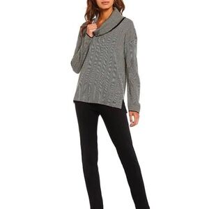 Calvin Klein cowl neck houndstooth sweater